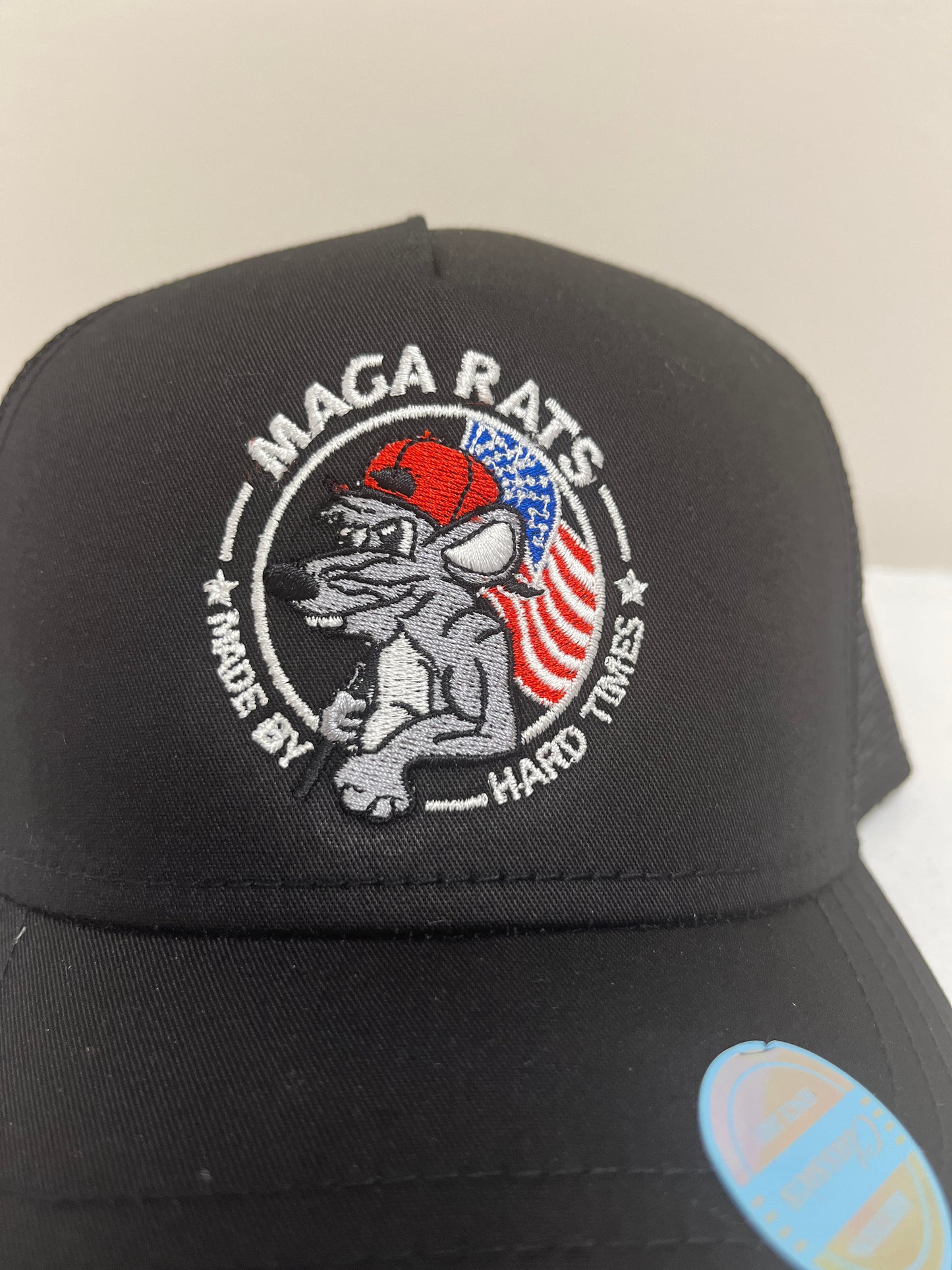 MAGA RATS Black Embroidered Trucker Hat