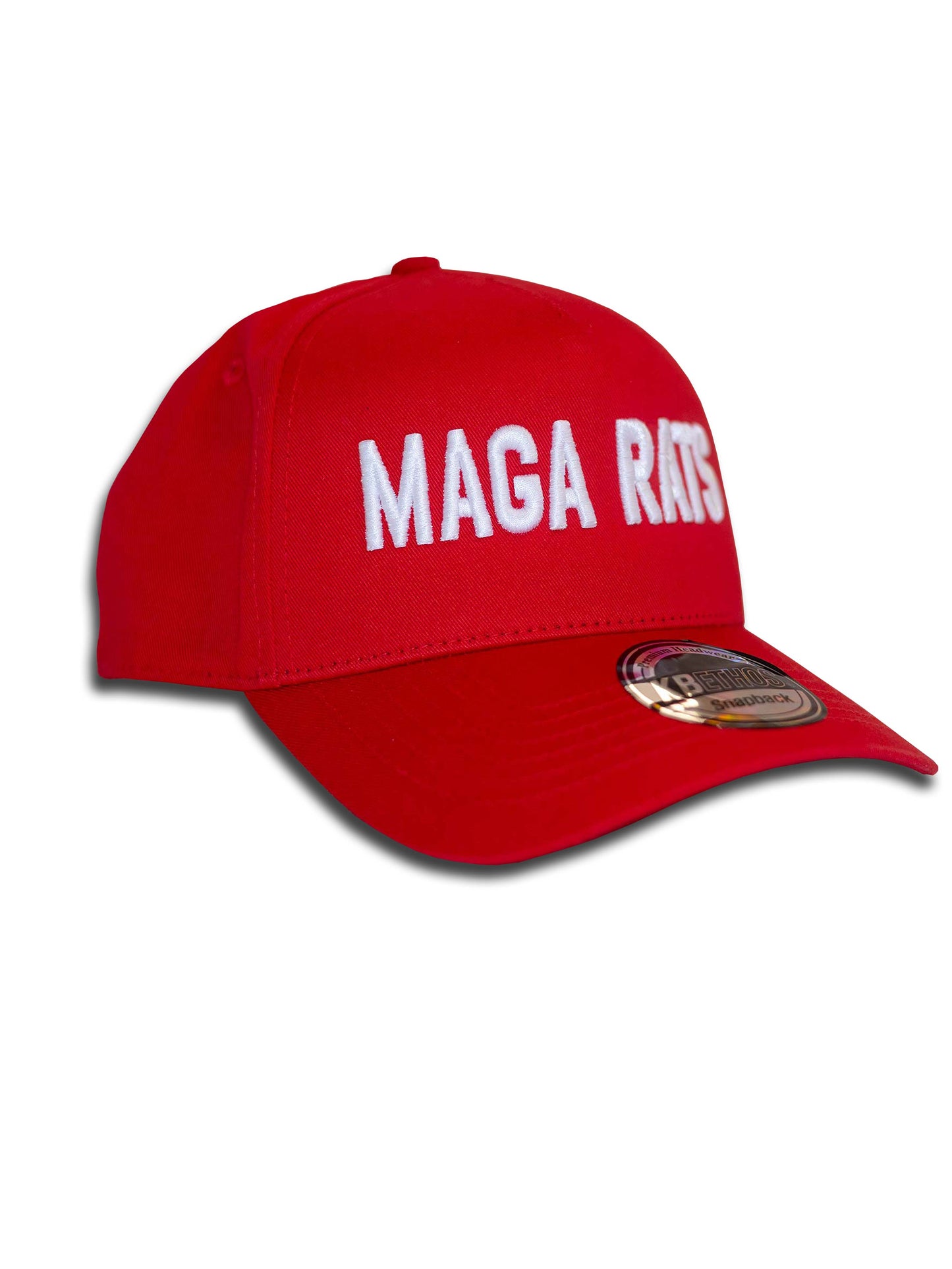 Red MAGA RATS Hat with White Text