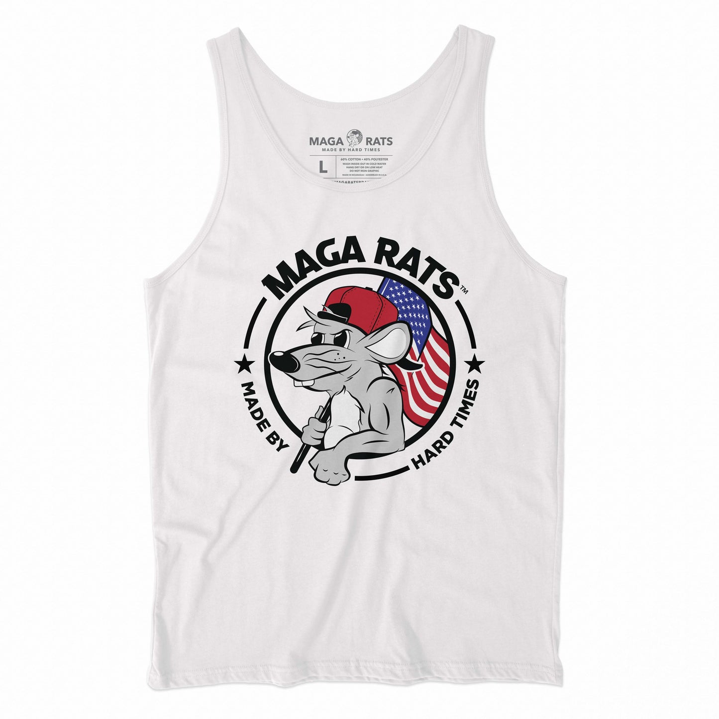 MAGA RATS Front Logo White TANK